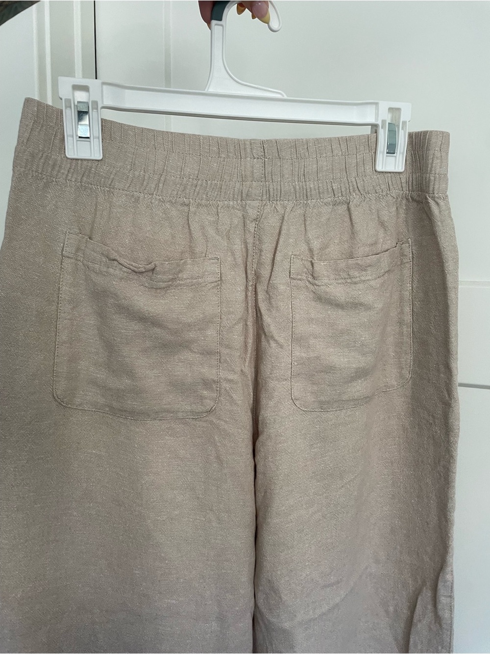Old Navy High Rise Wide Leg Elastic Waist Linen-Blend Pants - Beige - Picture 5 of 8